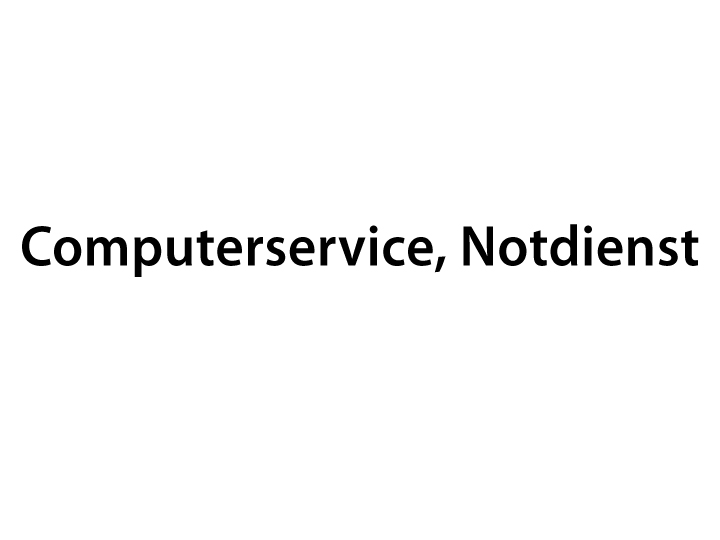Computerservice Notdienst  